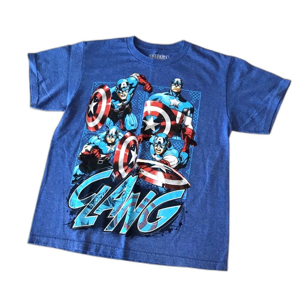 Marvel Captain America Graphic Tee Kid's Size Medium Blue